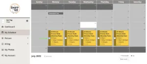 Selecting a date to cancel in the Sniff and Go scheduling system